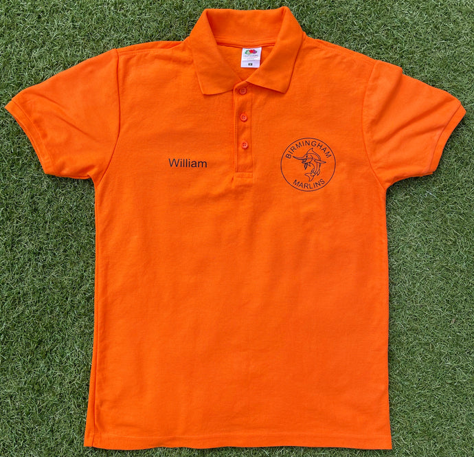 Birmingham Marlins Polo Shirt (with personalised name if required at no additional cost)